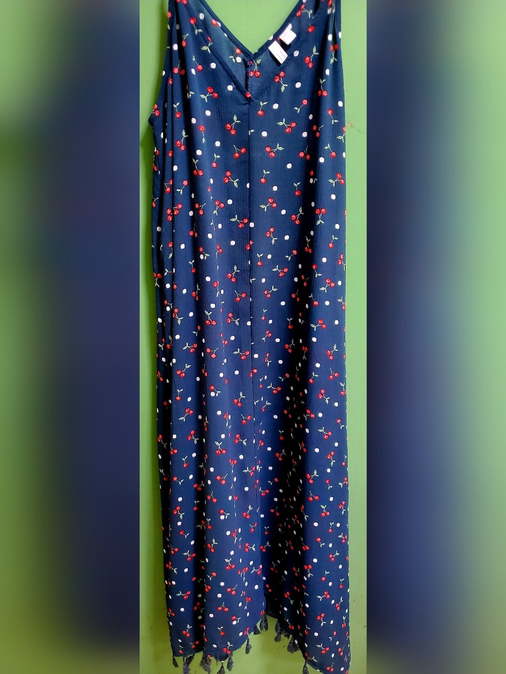 LC Lauren Conrad Navy Cherry & Polka Dot Maxi Skirt